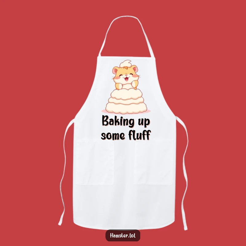 Funny Hamster Building Fluff Tower Apron: Cute Kitchen Chef Gift