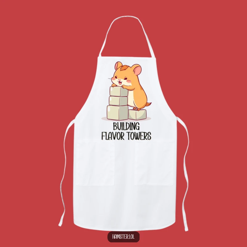 Funny Hamster Climbing Blocks Apron - Hilarious Kitchen Fun Gift