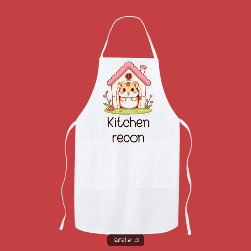 Funny Hamster House Apron: Curious Character Peeking, Kitchen Humorous Gift for Home Cooks
