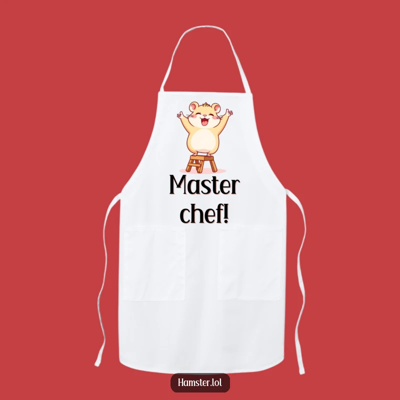 Funny Hamster Ladder Apron: Happy Character Victory Dance, Kitchen Humorous Gift for Celebrations