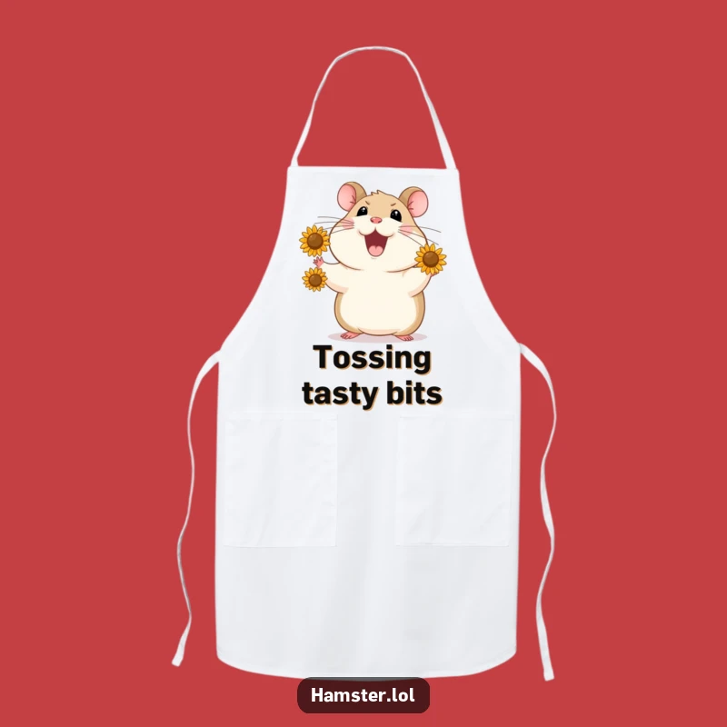 Funny Hamster Juggling Seeds Apron - Cook Up Fun in the Kitchen!