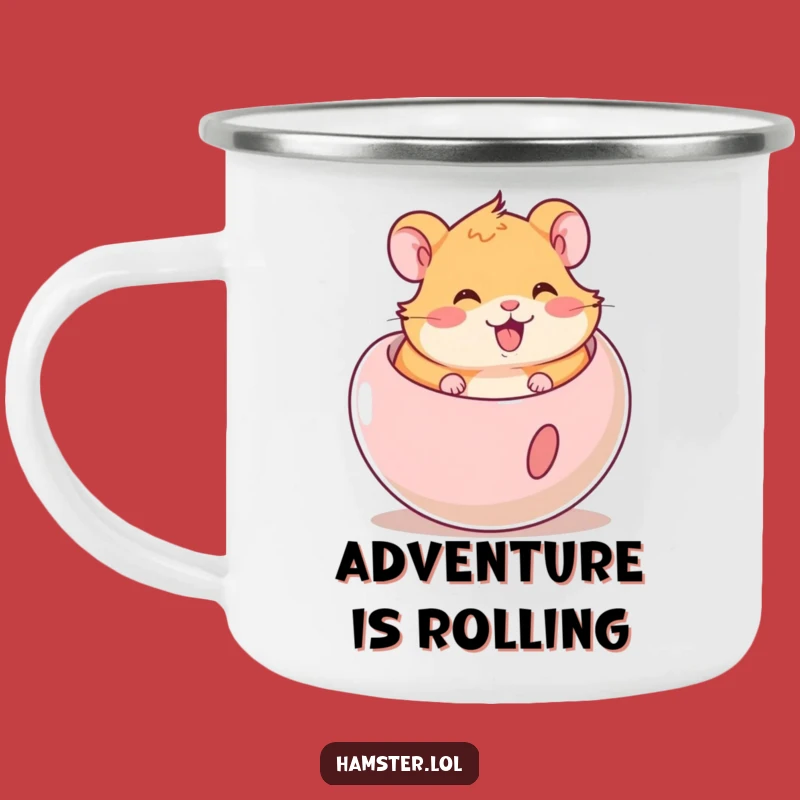Funny Hamster Ball Camping Mug: Outdoor Rodent Rolling Joy Gift
