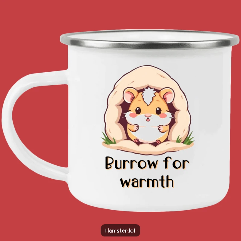 Funny Hamster Burrow Camping Mug: Outdoor Cozy Rodent Gift