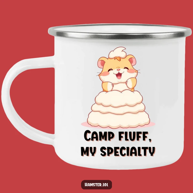 Funny Hamster Fluff Tower Camping Mug: Outdoor Rodent Adventure Gift