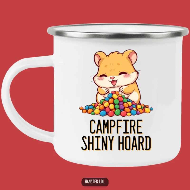 Funny Hoarding Hamster Camping Mug - Rugged & Hilarious Treasure Hunter