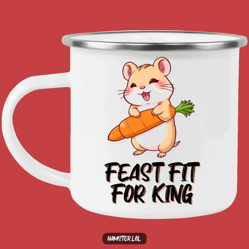 Funny Adventurer Hamster Mug - Big Carrot Balance, Outdoor Gift