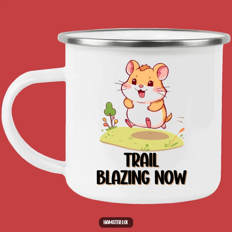 Funny Hamster Dash Camping Mug - Adventure Brews with Energetic Humor!