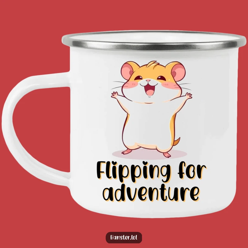 Funny Hamster Flip Camp Mug - Hilarious Gift for Adventurous Fun