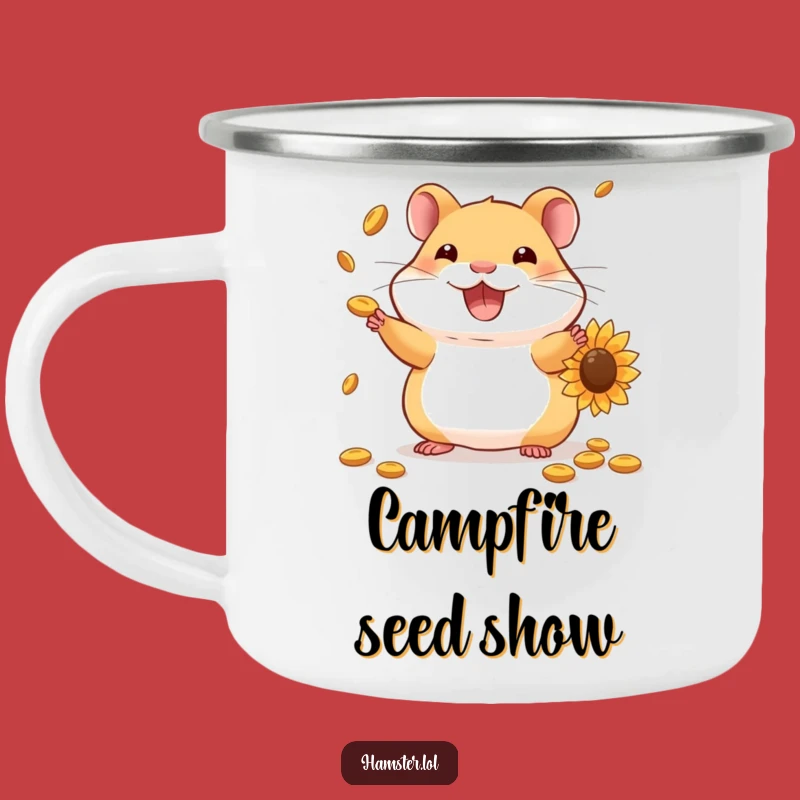 Funny Hamster Juggling Camping Mug: Outdoor Rodent Skill Gift