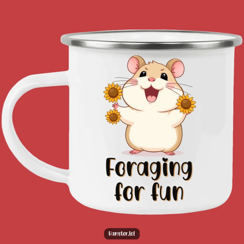 Funny Hamster Juggling Seeds Camping Mug - Adventure Brews with Skillful Humor!
