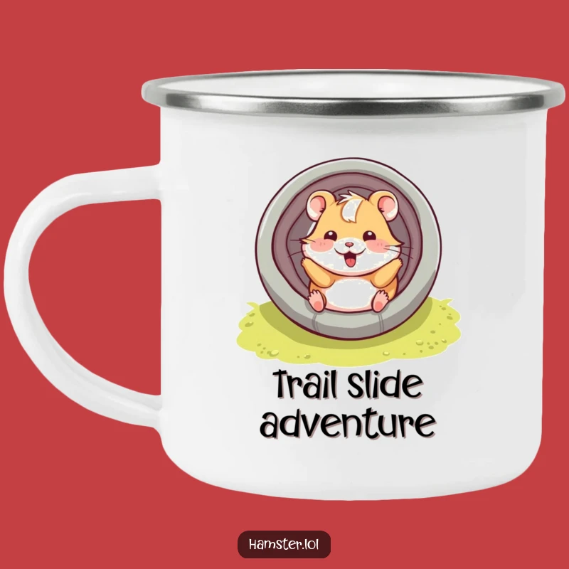 Funny Hamster Tube Camping Mug: Rugged Playfulness, Outdoor Humorous Gift