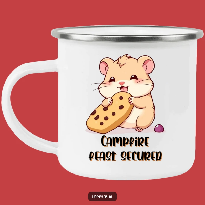 Funny Wobbly Hamster Camping Mug - Rugged & Hilarious Treat Adventure