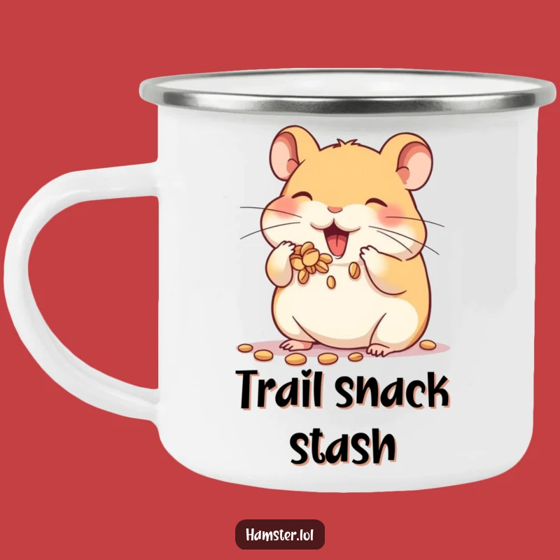 Funny Hamster Camping Mug: Snack storage for outdoor adventures
