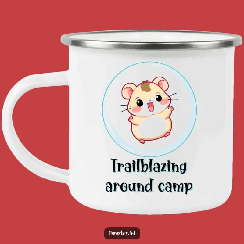 Funny Hamster Ball Camping Mug - Rugged & Hilarious Pet Adventure