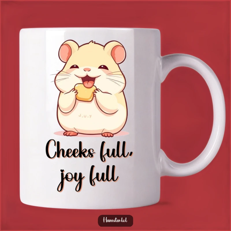 Funny Joyful Hamster Cheeks Mug - Stuff Your Face with Happiness!