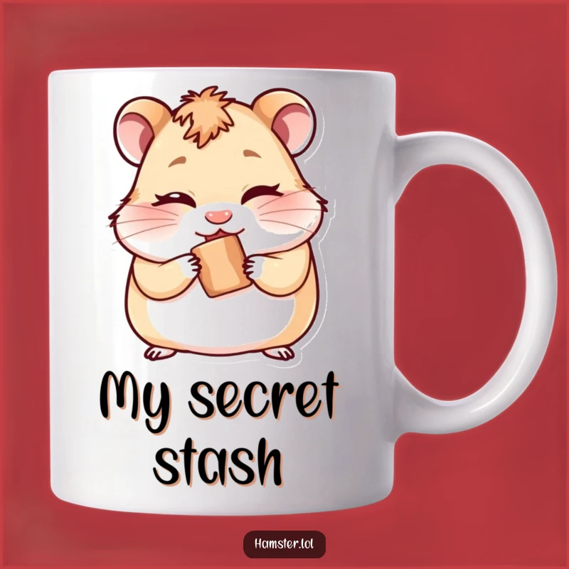 Funny Cheeky Hamster Mug: Winking rodent hiding a treat, a perfect funny gift for mischief