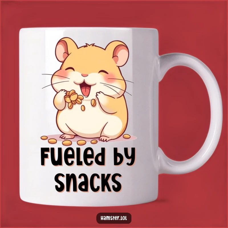 Funny Hamster Mug: Cheeky hamster stuffing seeds, a hilarious and cute gift