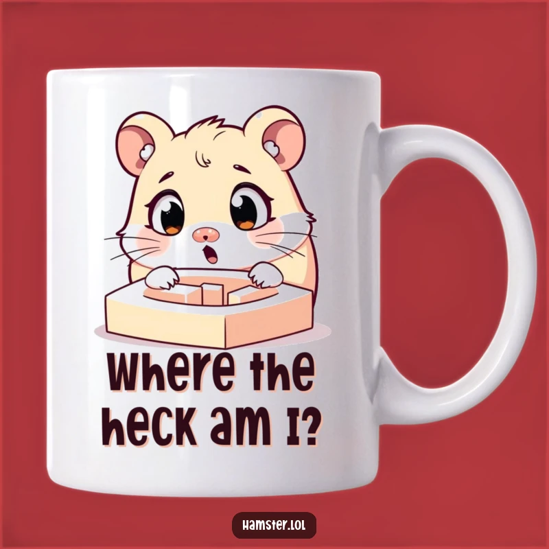 Funny Surprised Hamster Maze Mug: Wide-Eyed Wonder, Hilarious Gift