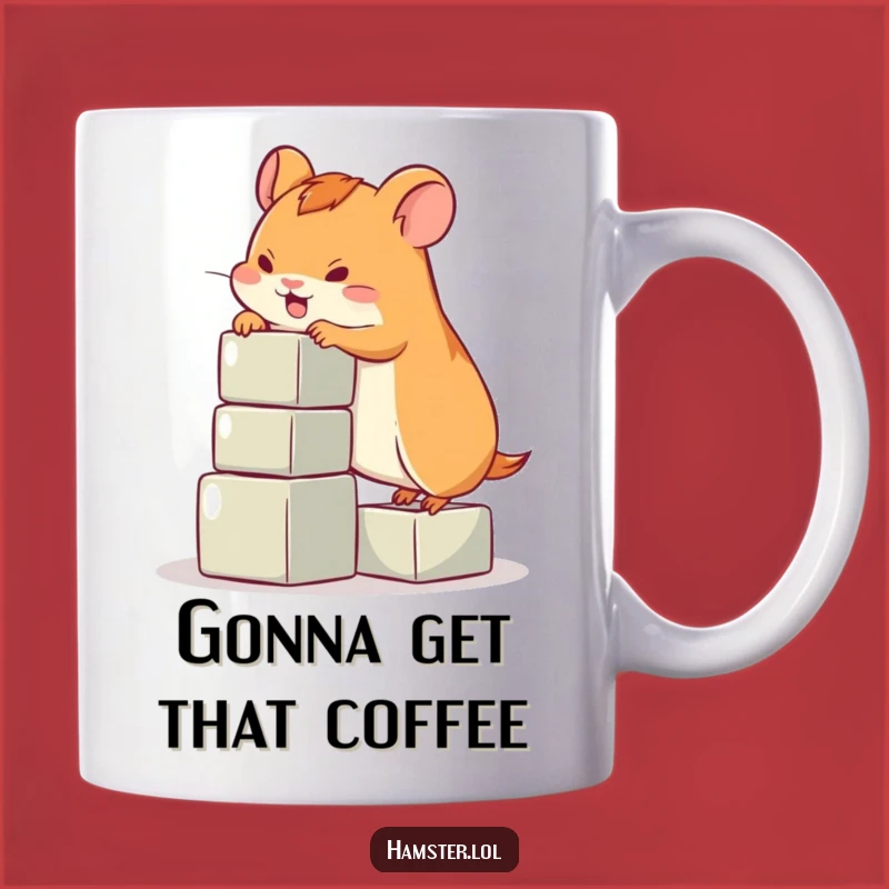 Funny Hamster Climbing Blocks Mug - A Hilarious Gift for Hamster Lovers