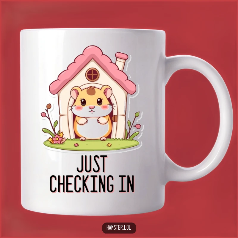 Funny Hamster House Mug: Curious Character Peeking, Perfect Humorous Gift for Homebodies