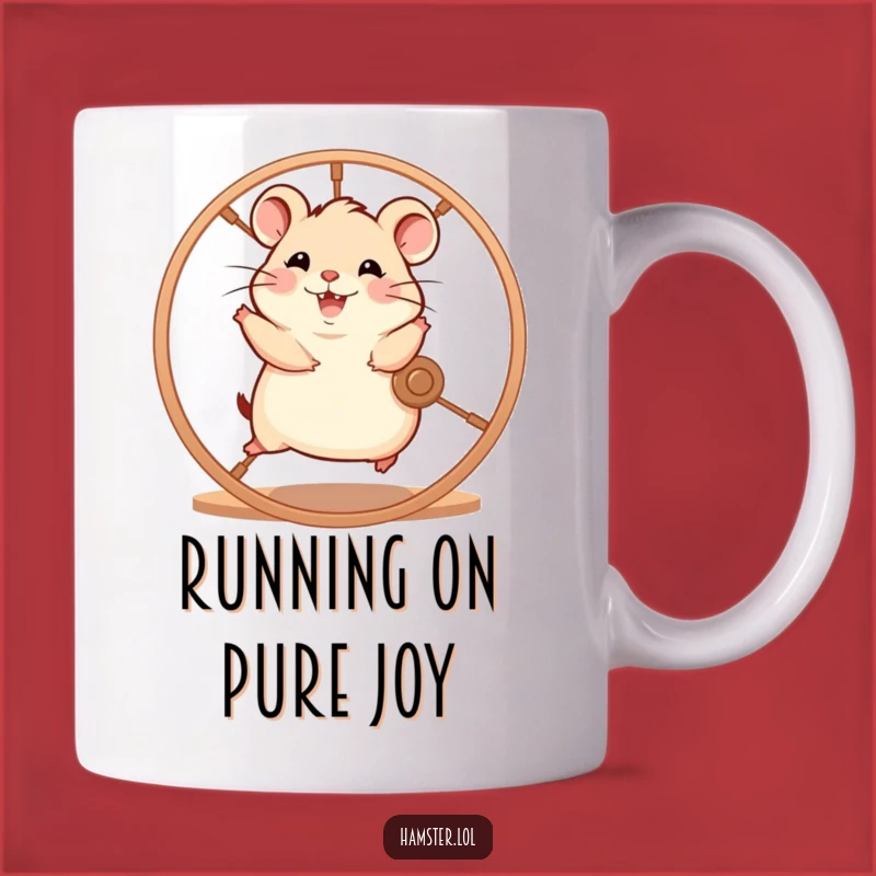Funny Hamster Wheel Mug: Enthusiastic Runner, Hilarious Energy Gift