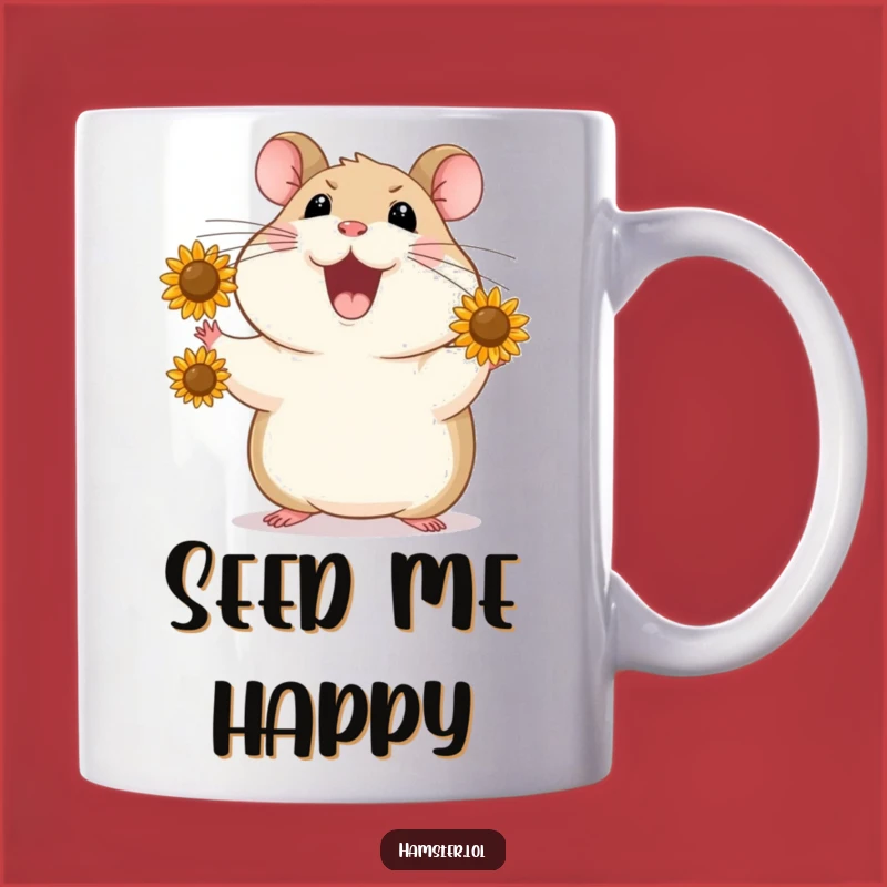 Funny Hamster Juggling Seeds Mug - A Hilarious Gift for Cheerful Souls