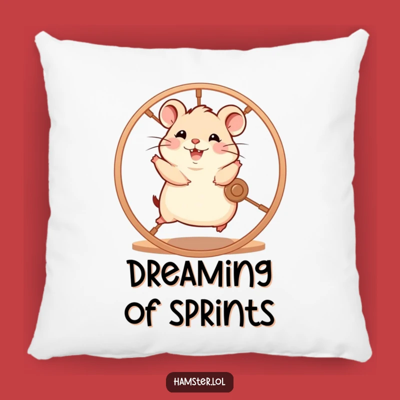 Funny Hamster Wheel Pillow: Cozy Energy, Whimsical Decor Gift
