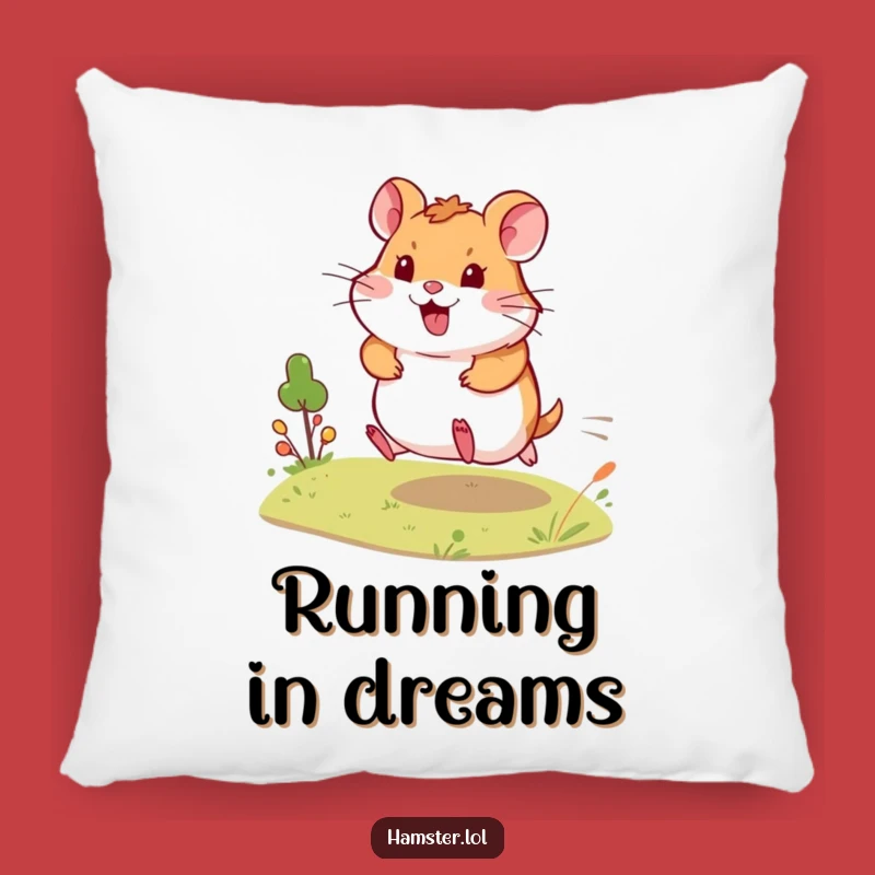 Funny Hamster Dash Pillow - Cozy Comfort with Energetic Humor