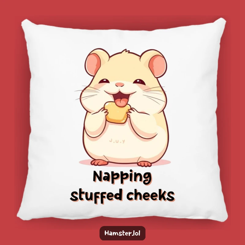 Funny Hamster Cheeks Pillow - Cozy Comfort with Hoarding Charm!