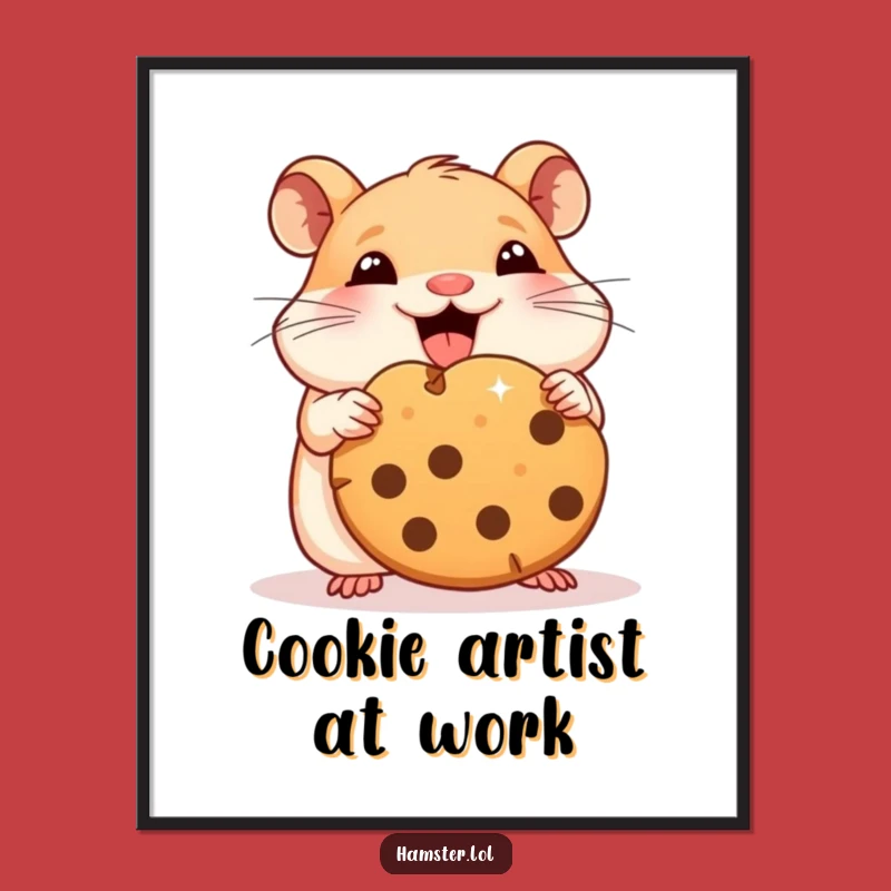 Funny Hamster Cookie Feast Digital Art: Instant Hilarious Decor for Any Space