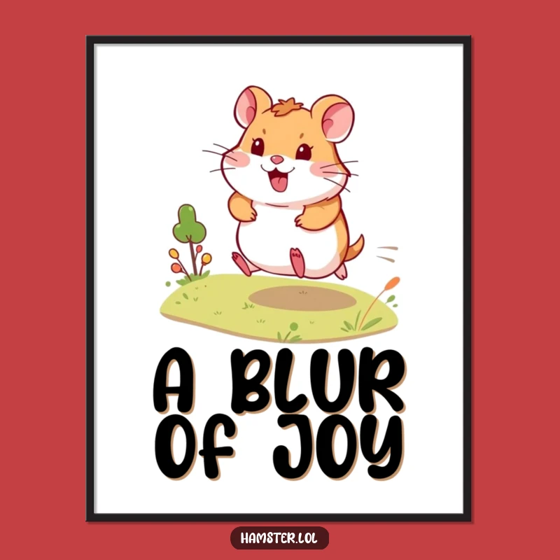 Funny Hamster Dash Digital Art - Instant Energy & Humor for Your Walls