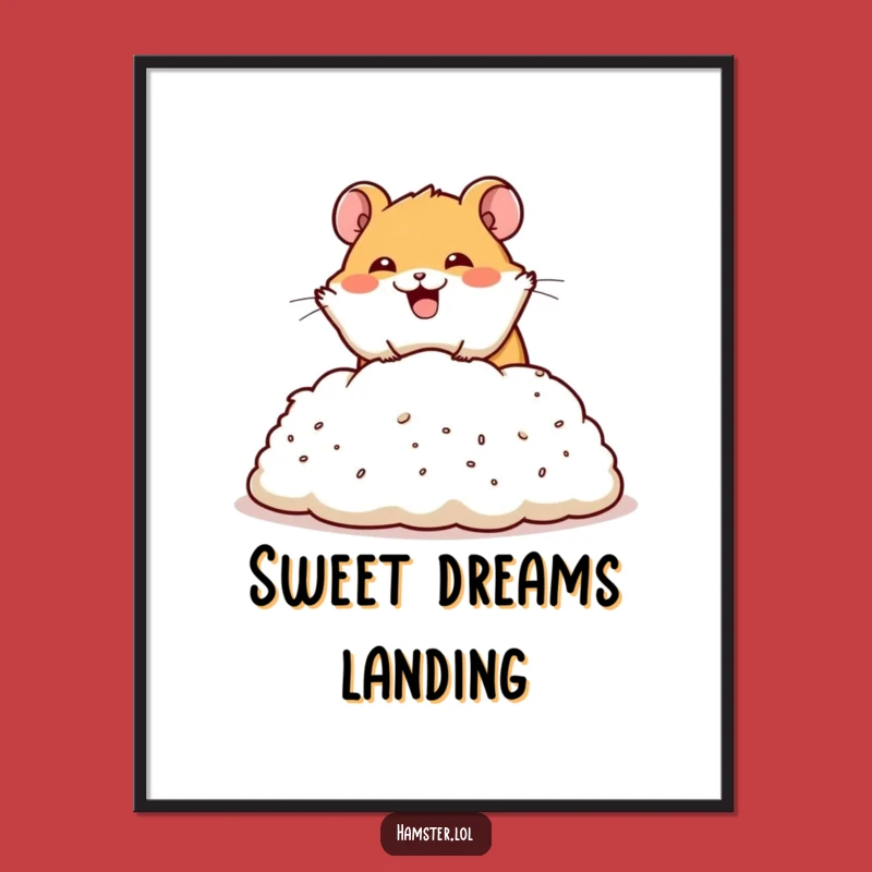 Funny Hamster Dive Digital Print - Happy Art, Humorous Gift