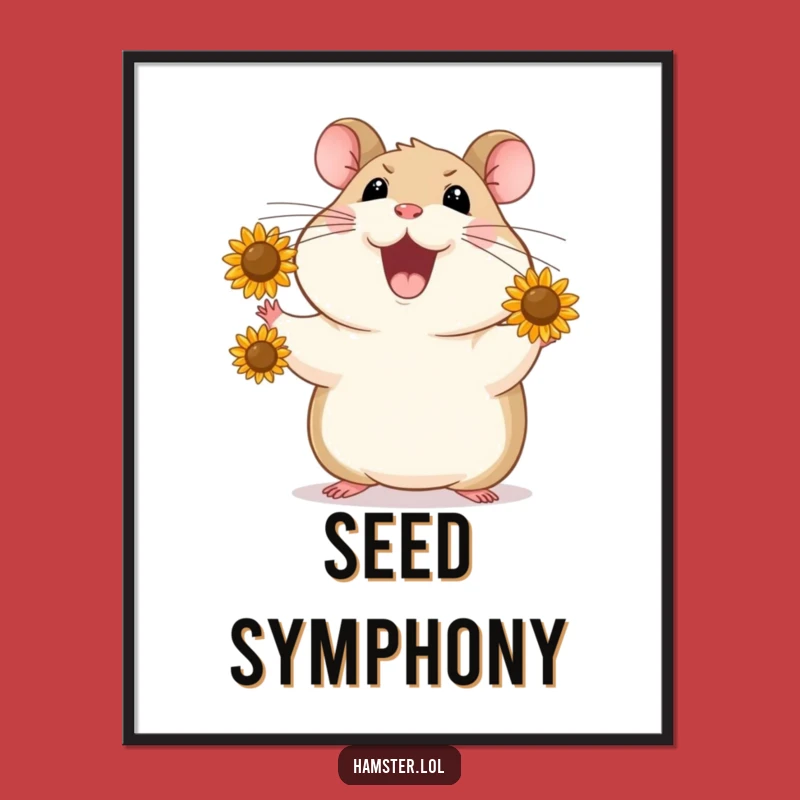 Funny Hamster Juggling Seeds Digital Art - Instant Skill & Humor for Walls