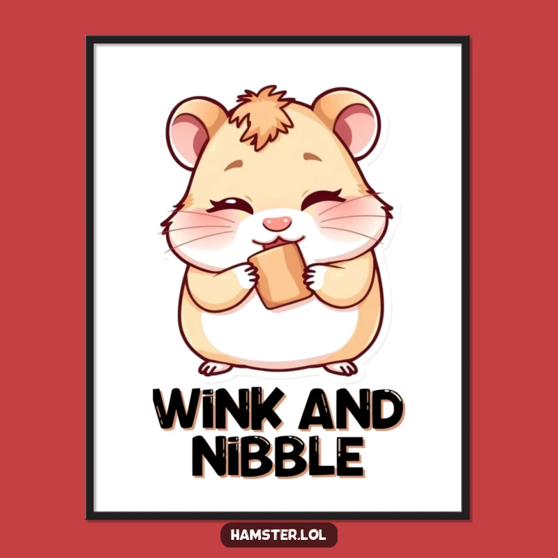 Funny Hamster Print: Digital art of cheeky winking rodent, a downloadable funny gift