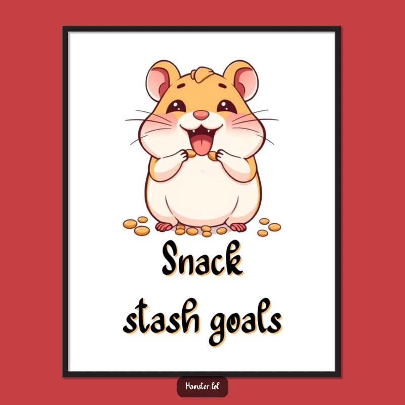 Funny Hamster Seed Lover Digital Print - Joyful Art for Walls, Gift