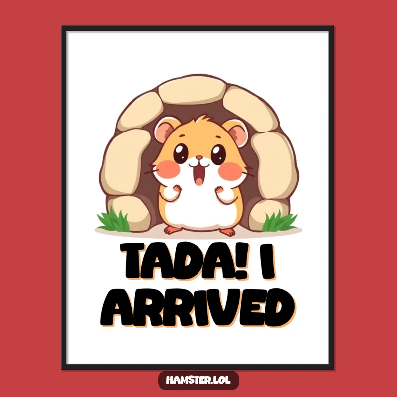 Funny Hamster Tunnel Surprise Digital Print - Art, Humorous Gift