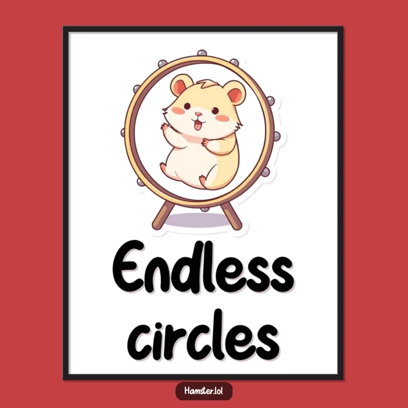 Funny Hamster Wheel Digital Art - Instant Humorous Decor for Your Space