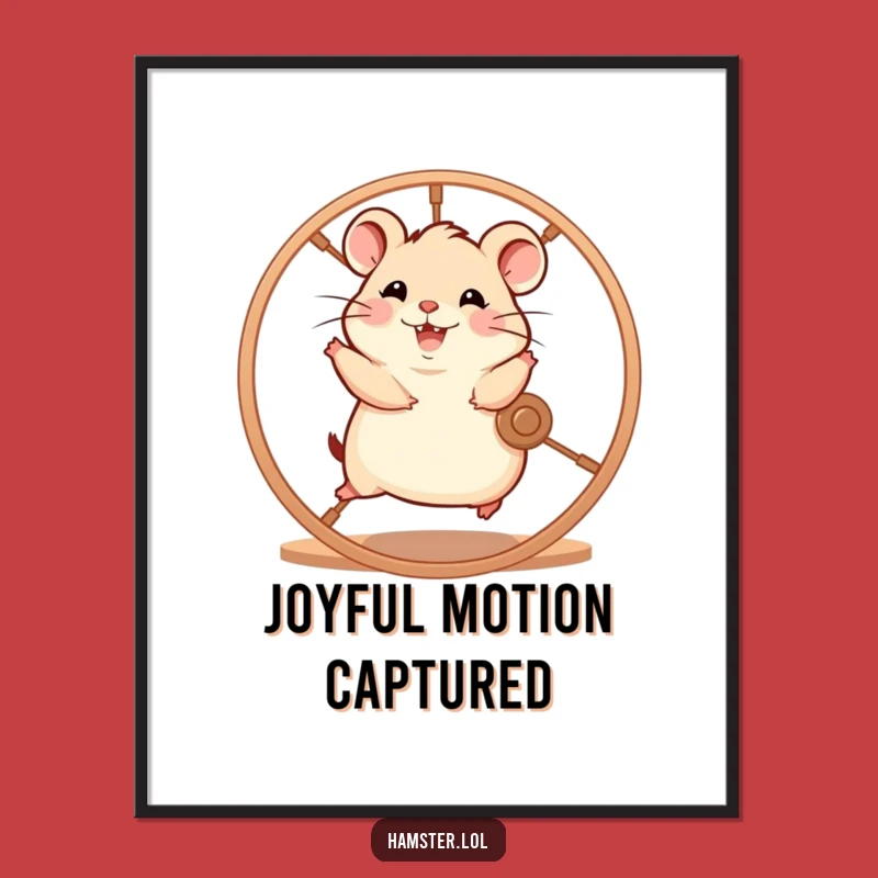 Funny Hamster Wheel Digital Print: Energetic Runner, Instant Art Gift