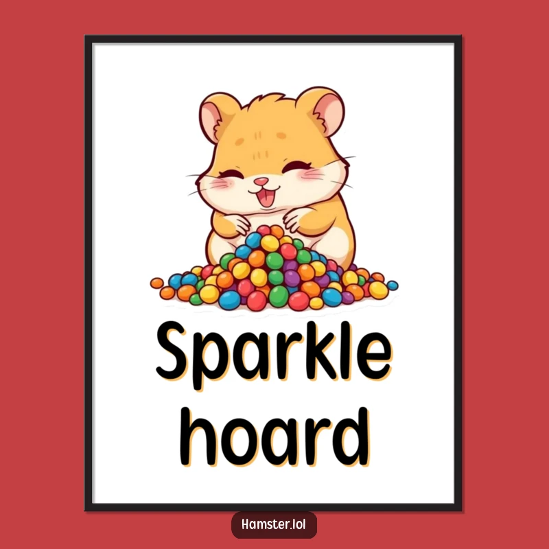 Funny Hoarding Hamster Digital Art - Hilarious Printable for Collectors