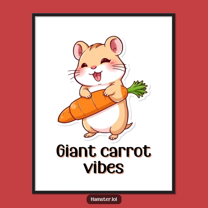 Funny Hamster Carrot Balance Digital Print - Delighted Art, Gift
