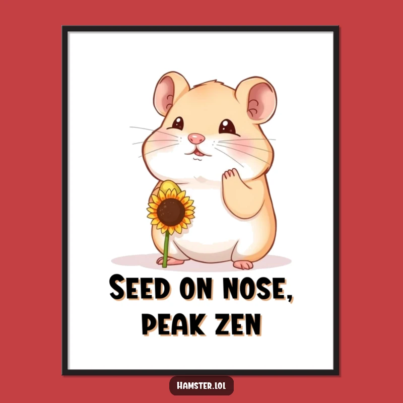 Funny Hamster Seed Focus Digital Print - Hilarious Wall Art Gift