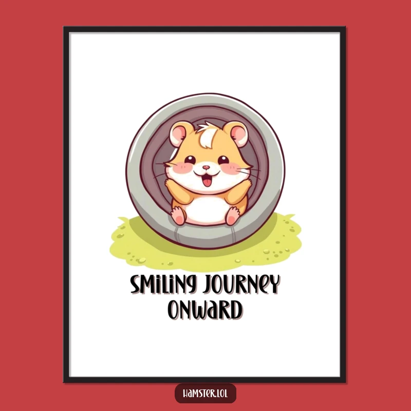 Funny Hamster Tube Digital Print: Playful Slide, Instant Art Gift
