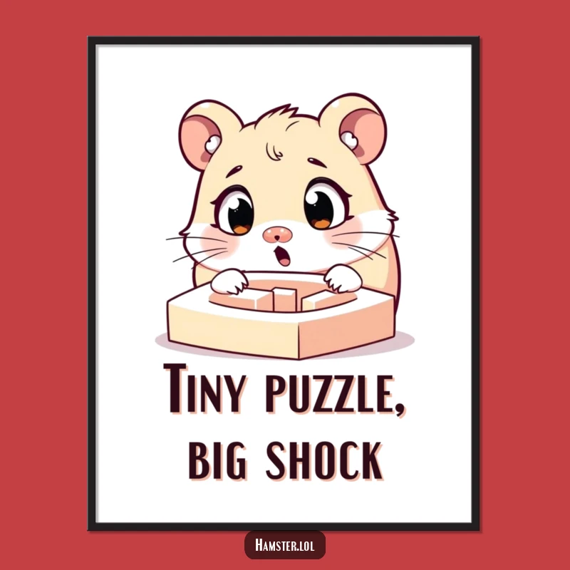 Funny Hamster Maze Digital Print: Wide-Eyed Wonder, Instant Art Gift