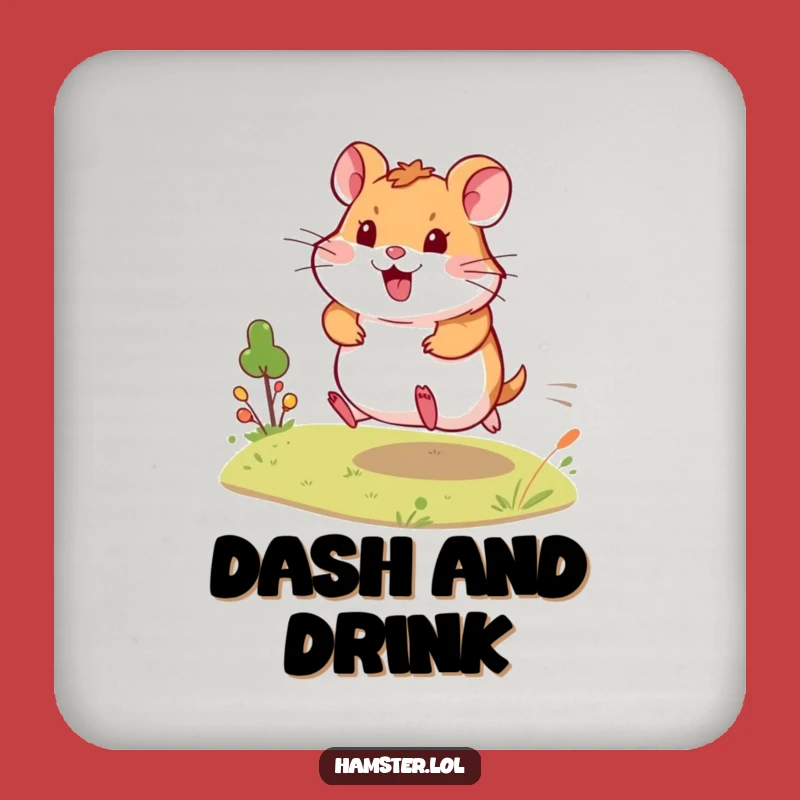 Funny Hamster Dash Coasters - Protect Surfaces with Energetic Charm!