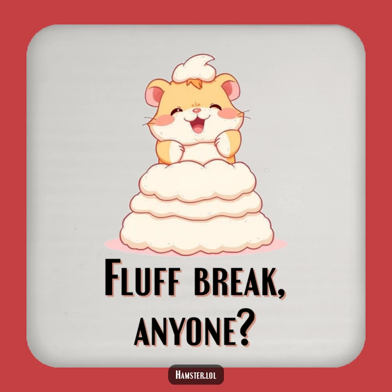 Funny Hamster Building Fluff Tower Drink Coaster: Cute Table Protector Gift