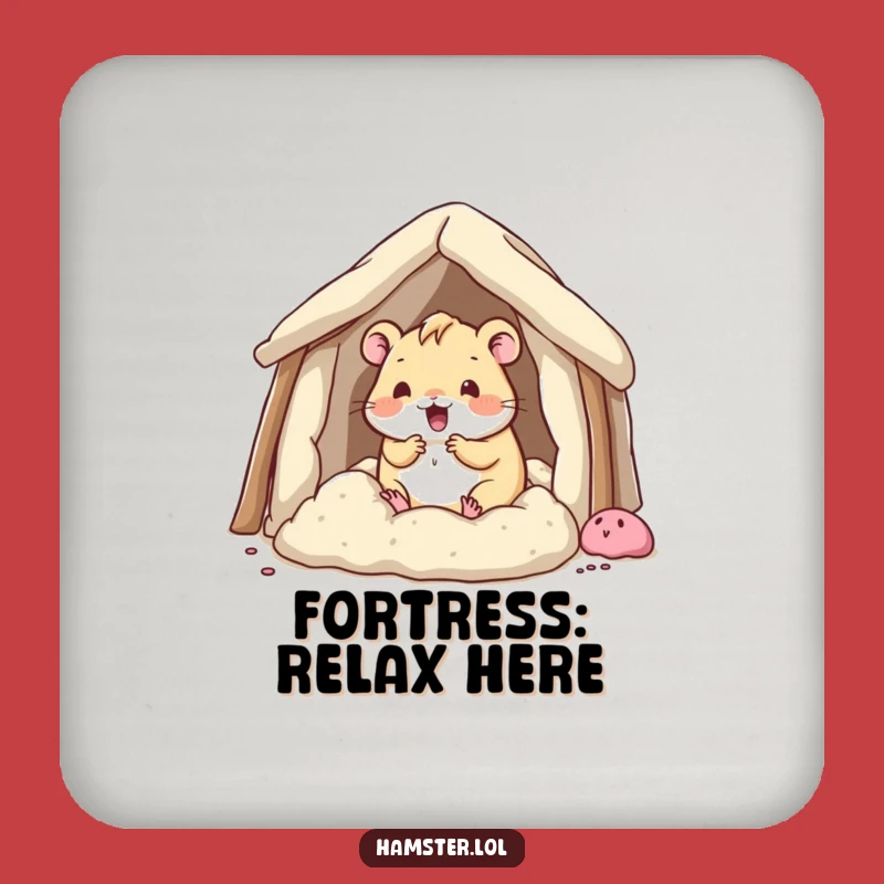 Funny Hamster Fort Coaster - Hilarious Gift to Protect Your Surfaces