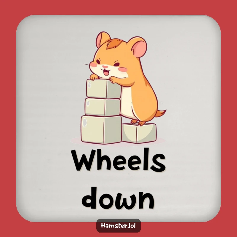 Funny Hamster Climbing Blocks Coasters - Hilarious & Protective Table Decor