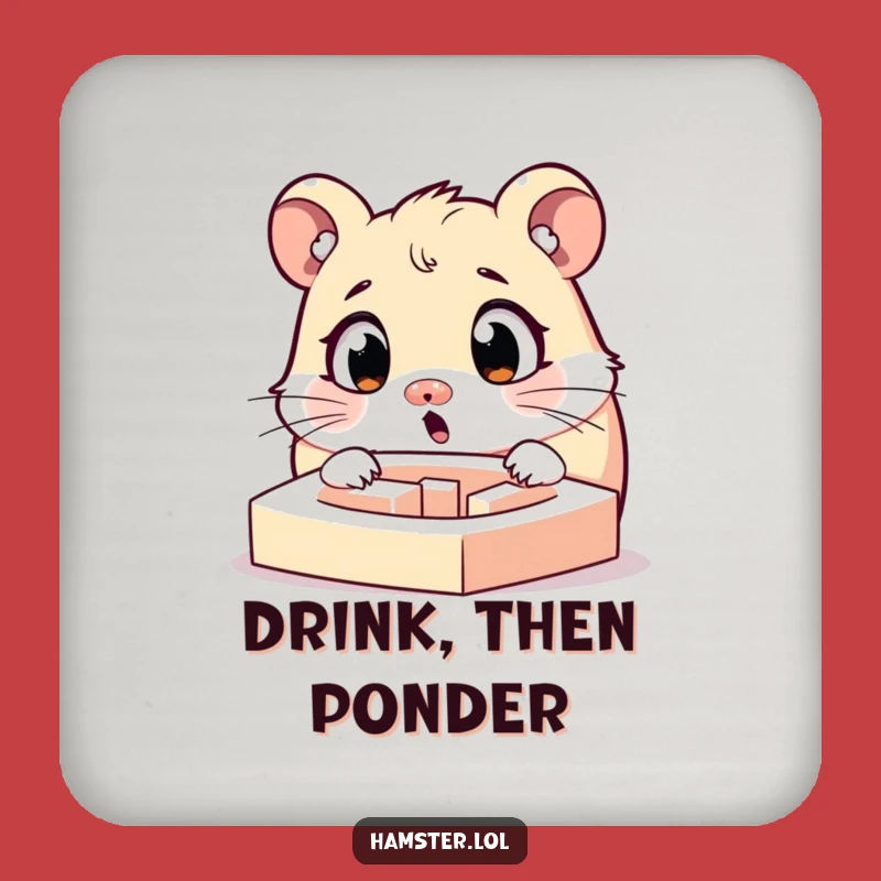 Funny Hamster Maze Coasters: Wide-Eyed Charm, Unique Humorous Gift Set