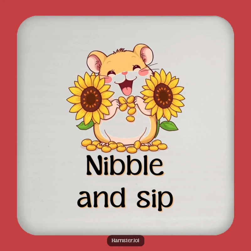 Funny Hamster Seed Coaster: Cute Character Stuffing Cheeks, Bar Humorous Gift for Table Protection