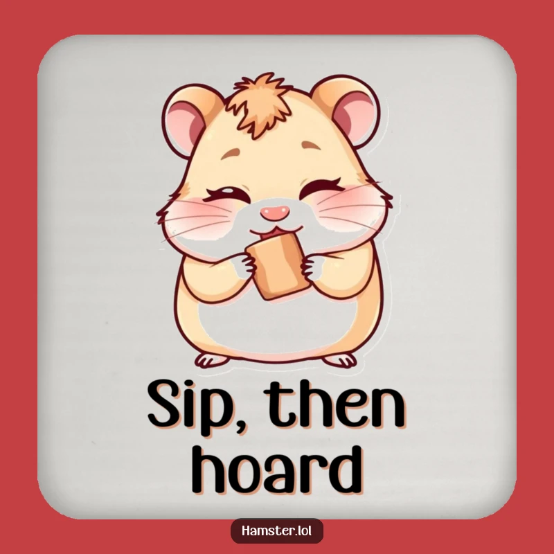 Funny Hamster Coaster: Protect surfaces with cheeky winking rodent, a quirky funny gift